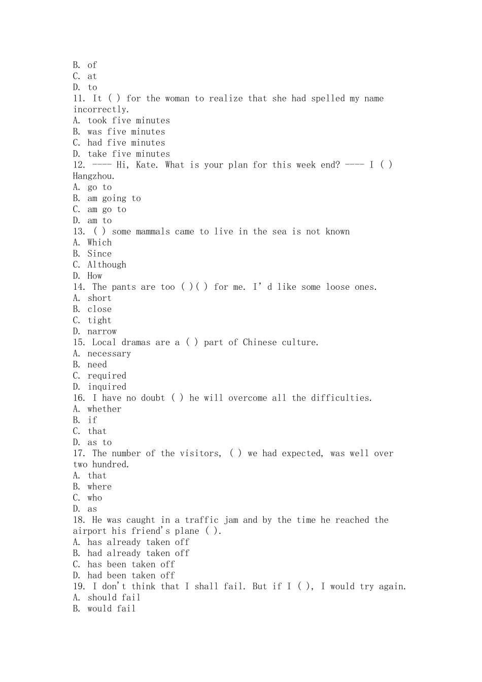 大学英语(1)-(-第1次-)_第2页