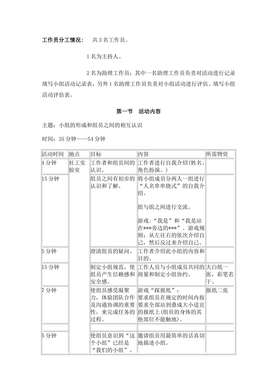 大学生人际交往与寻找自我小组计划书_第3页