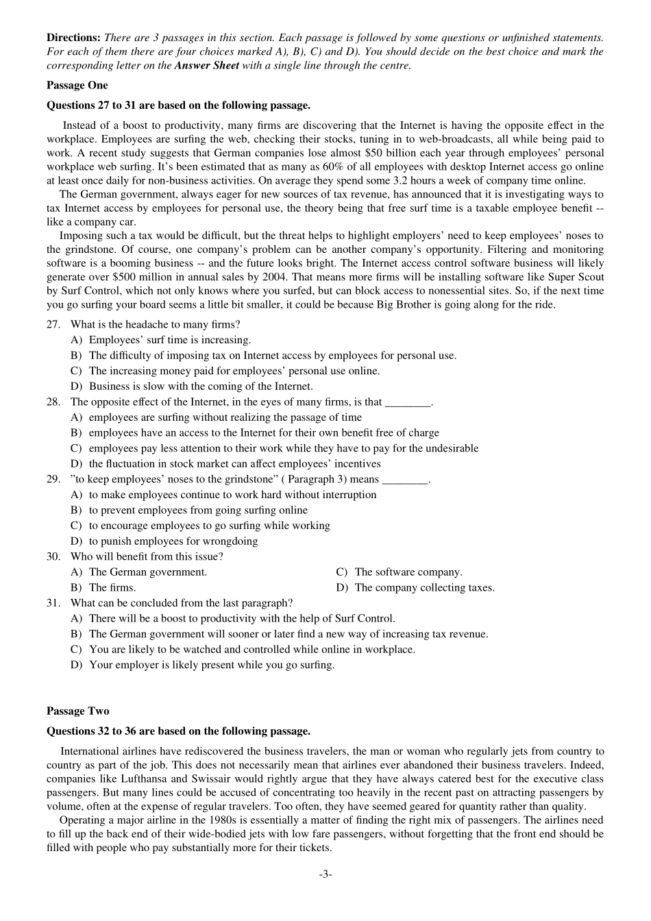 大学英语3A卷_第3页