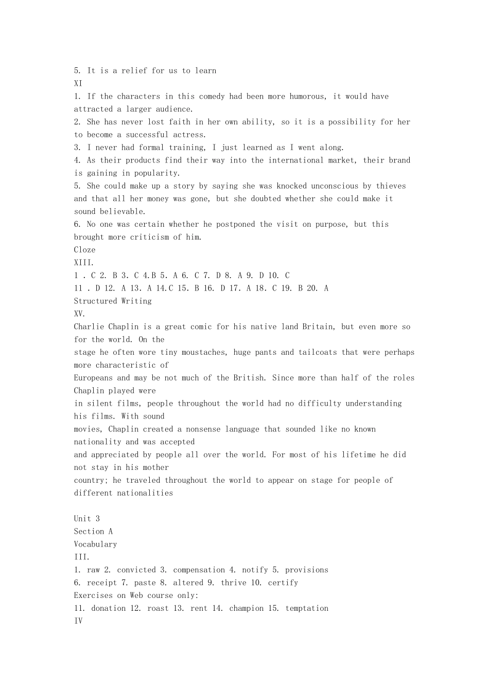 大学英语4教材参考答案_第3页