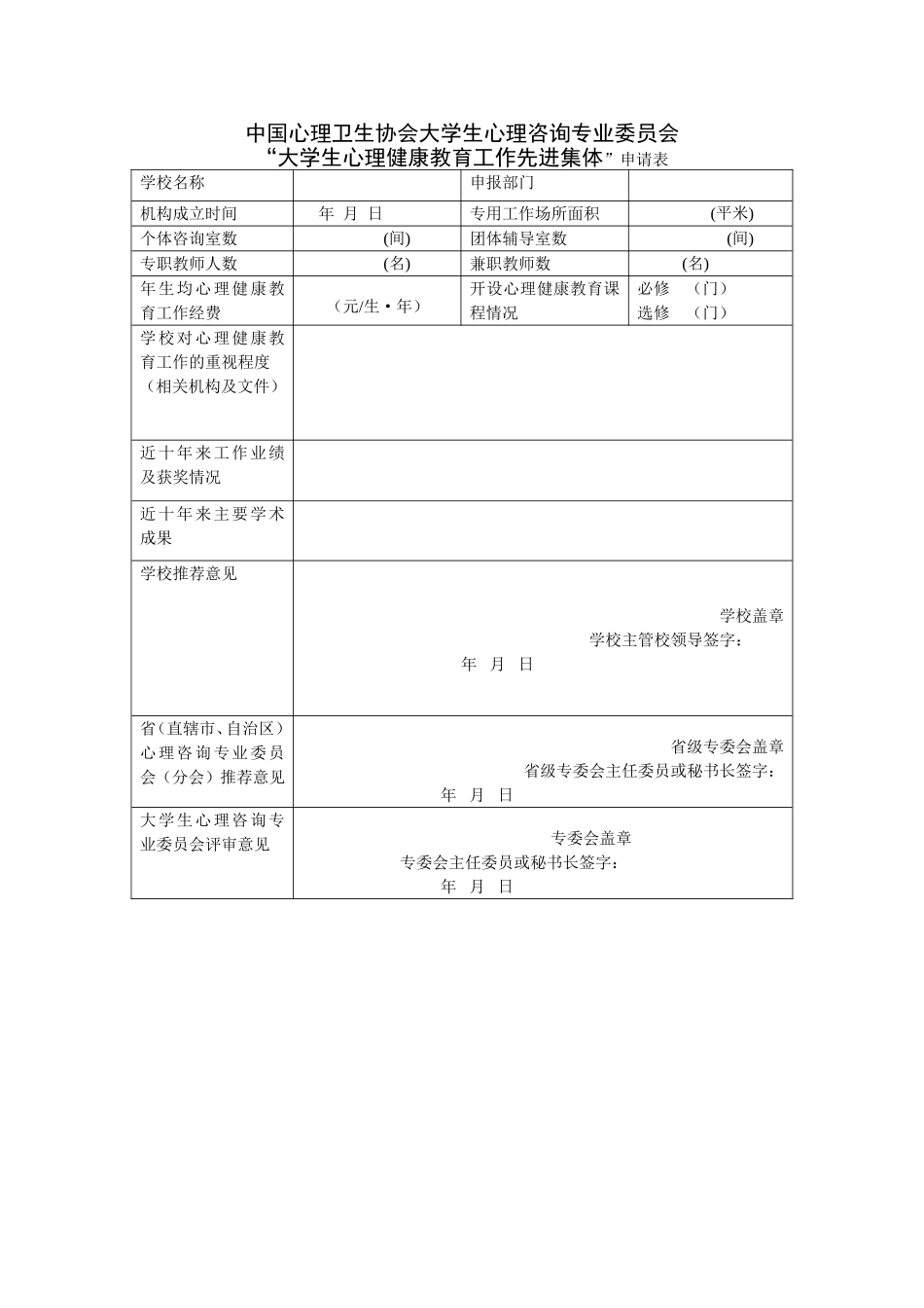大学生心理健康教育工作先进集体申报材料_第3页