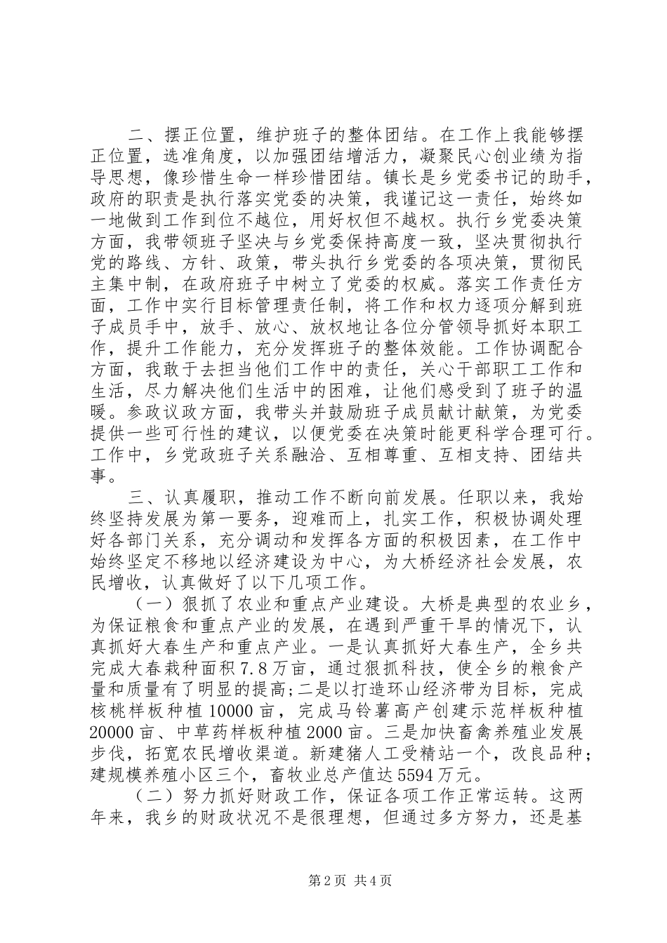 2024年基层乡镇镇长述职述廉述德报告_第2页