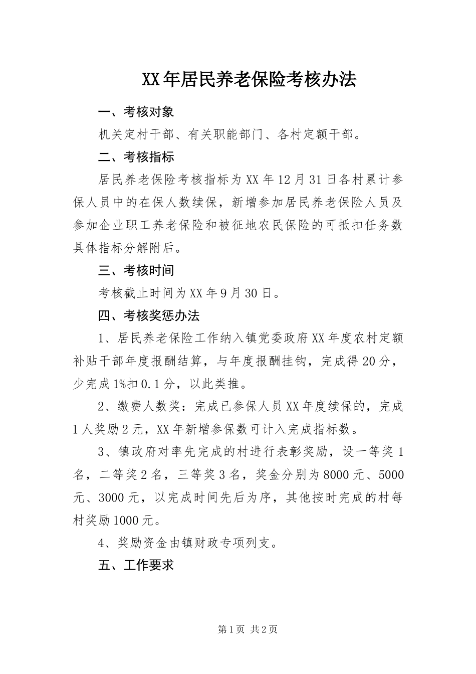 2024年居民养老保险考核办法_第1页