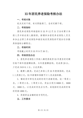 2024年居民养老保险考核办法