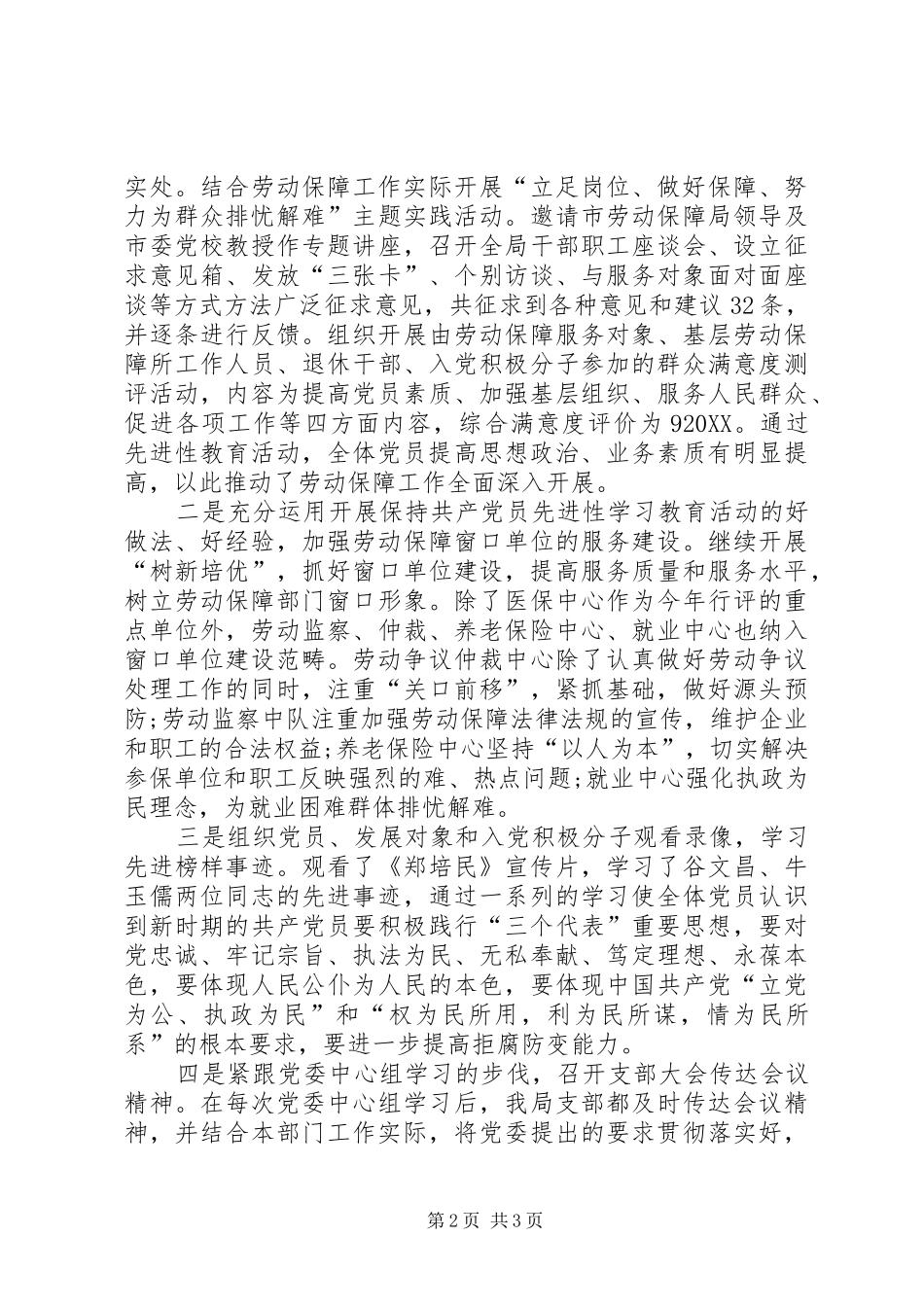 2024年劳动和社会保障局党支部工作总结_第2页