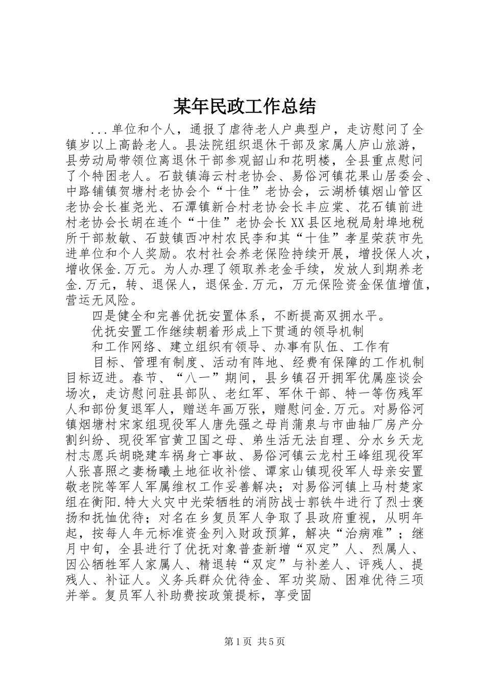 2024年民政工作总结_第1页