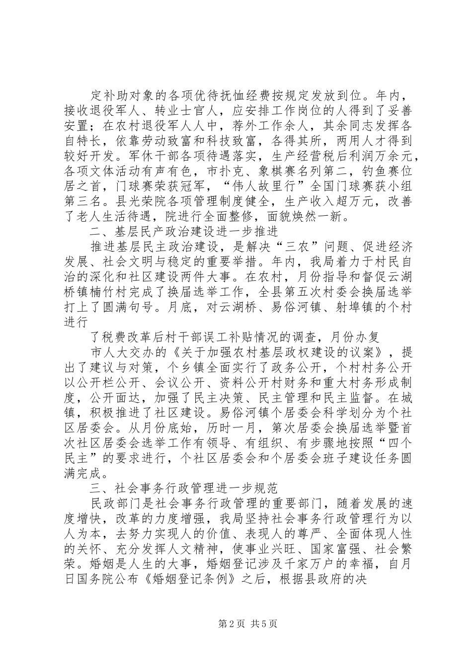 2024年民政工作总结_第2页