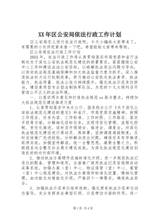 2024年区公安局依法行政工作计划