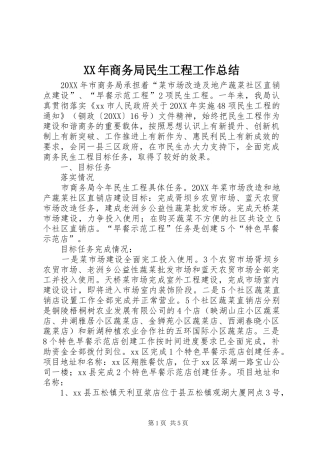 2024年商务局民生工程工作总结