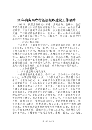 2024年商务局农村基层组织建设工作总结