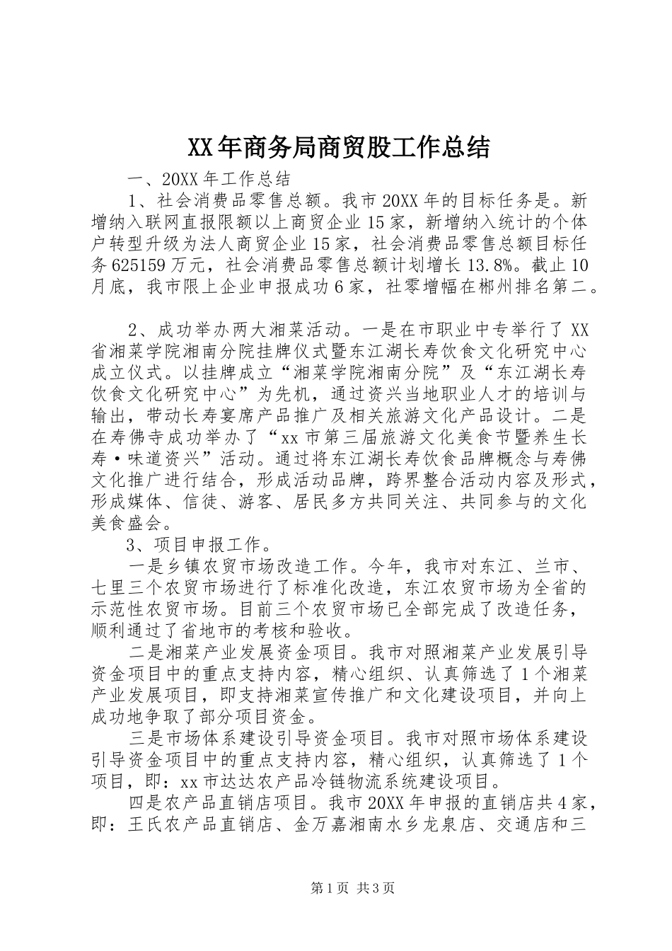 2024年商务局商贸股工作总结_第1页