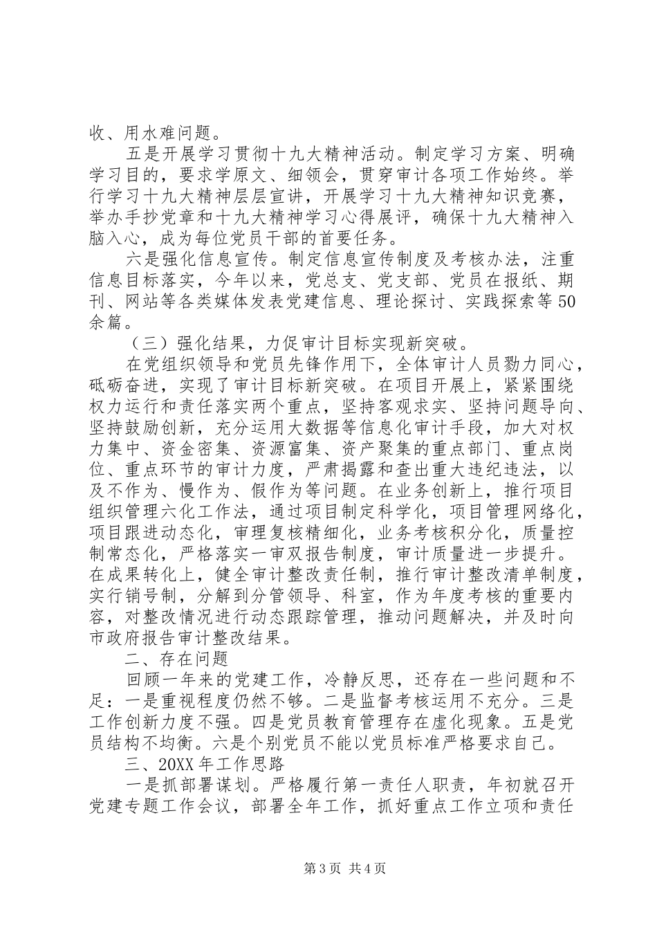 2024年审计局党总支书记述职报告_第3页