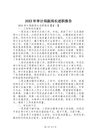 2024年审计局副局长述职报告