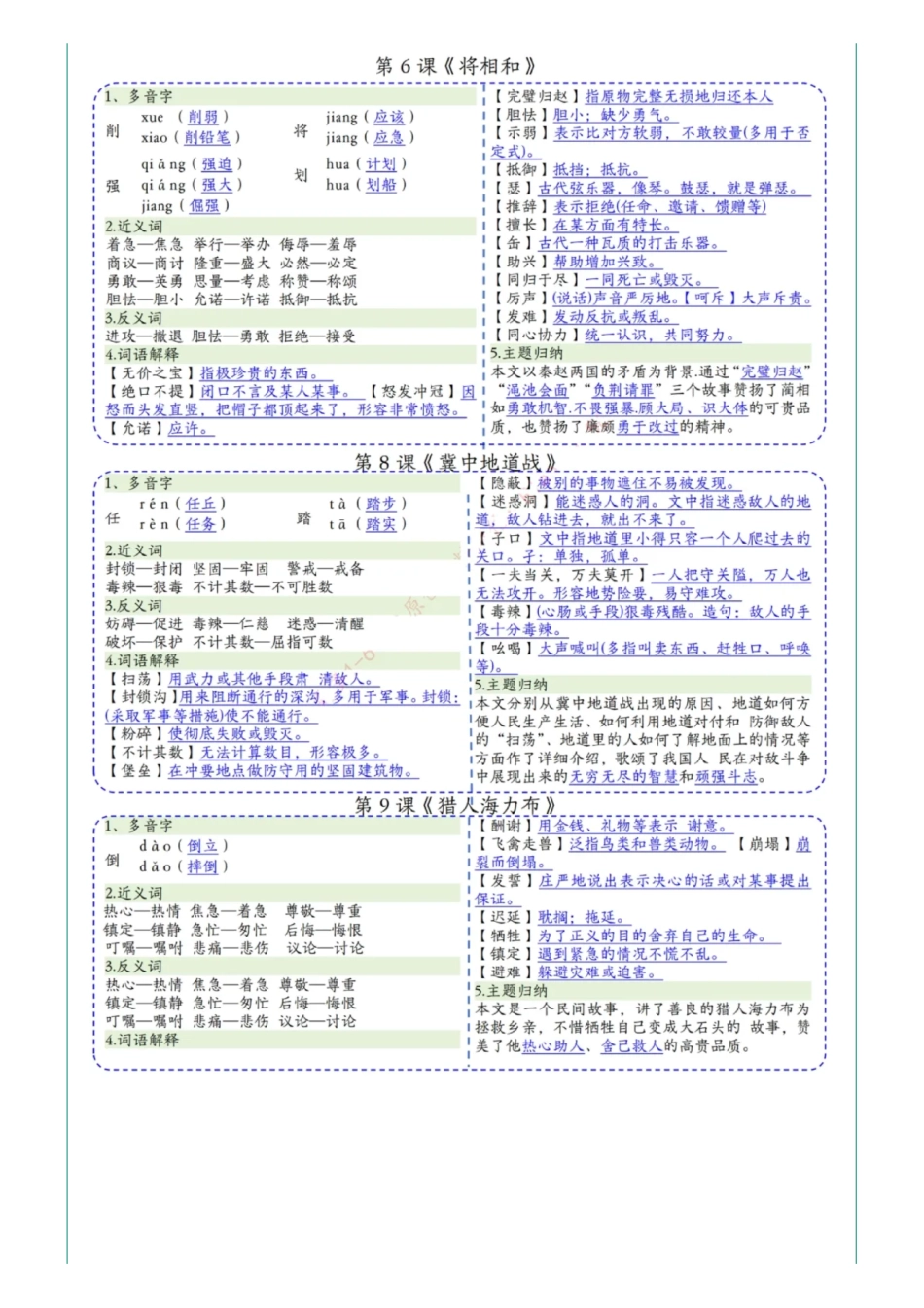 5年级语文上册：《课课贴》彩色版_第3页