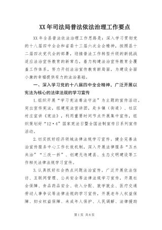 2024年司法局普法依法治理工作要点