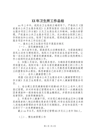 2024年卫生所工作总结