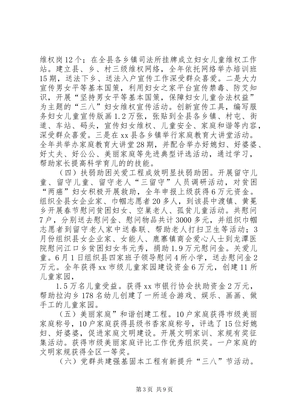 2024年县妇联基层工作总结_第3页