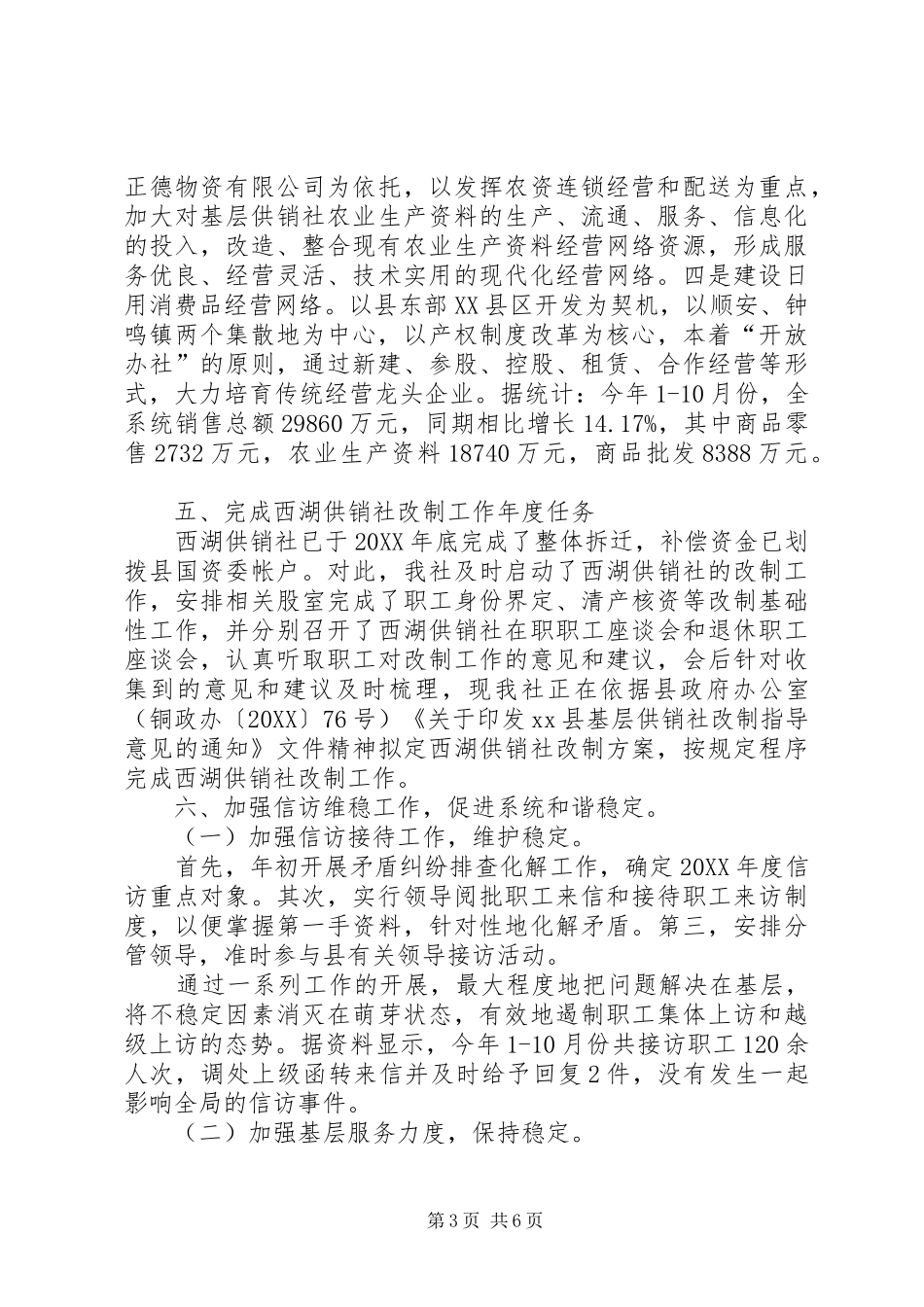 2024年县供销社工作总结和工作安排_第3页