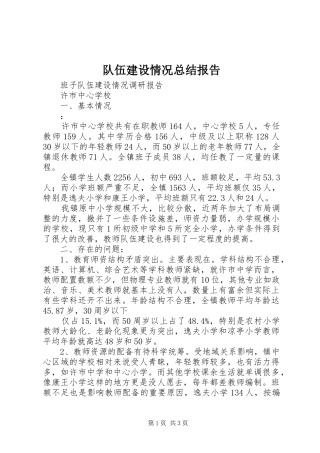 2024年队伍建设情况总结报告