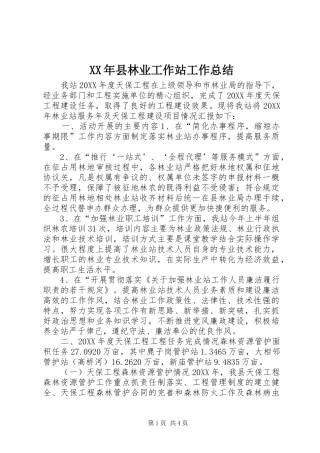 2024年县林业工作站工作总结