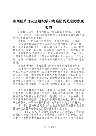 2024年鄂州经济开发区组织学习考察团到芜湖港参观考察