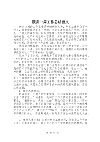 2024年贩卖一周工作总结范文