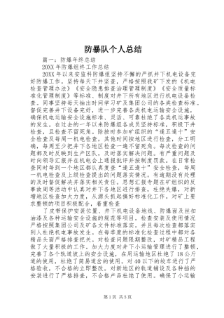 2024年防暴队个人总结