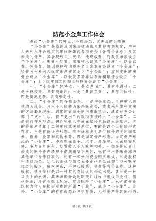 2024年防范小金库工作体会