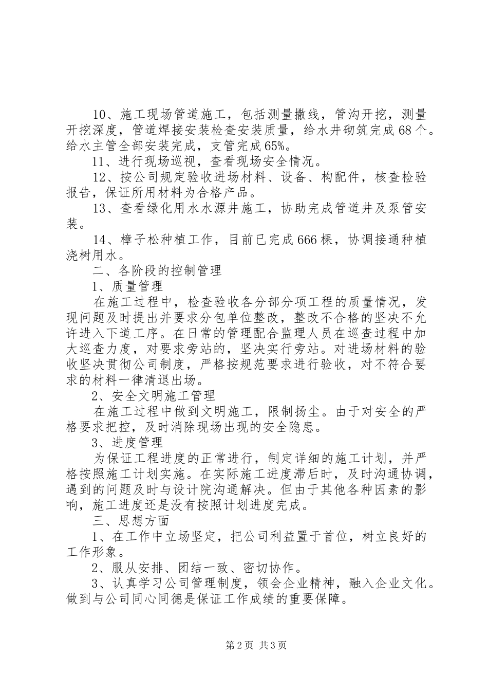 2024年防风林工程项目年终个人工作总结_第2页