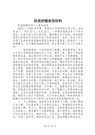 2024年防流控辍典型材料