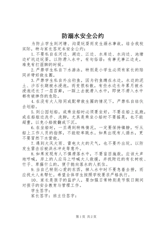2024年防溺水安全公约