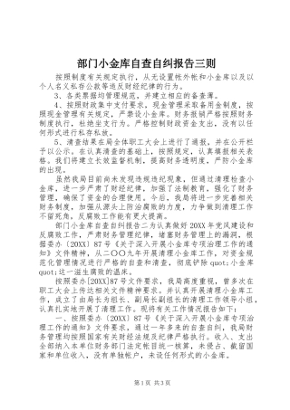 2024年部门小金库自查自纠报告三则