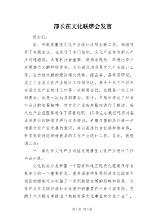 2024年部长在文化联席会讲话