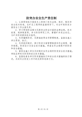 2024年防突办安全生产责任制