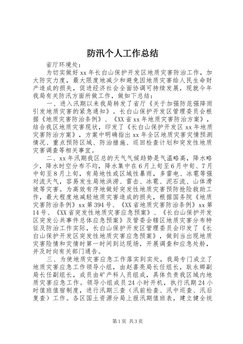 2024年防汛个人工作总结_第1页