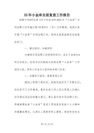 2024年小金库全面复查工作报告