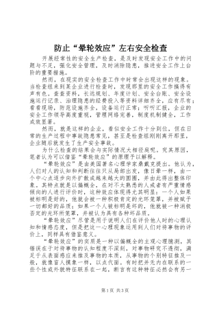 2024年防止晕轮效应左右安全检查