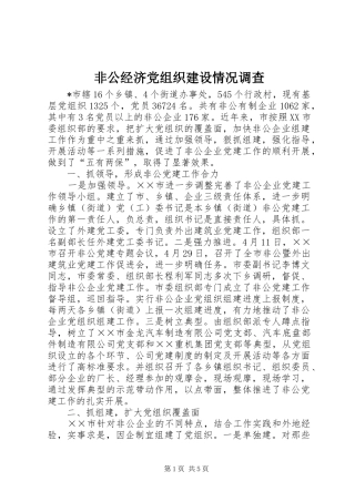 2024年非公经济党组织建设情况调查