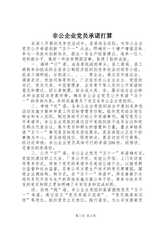 2024年非公企业党员承诺打算