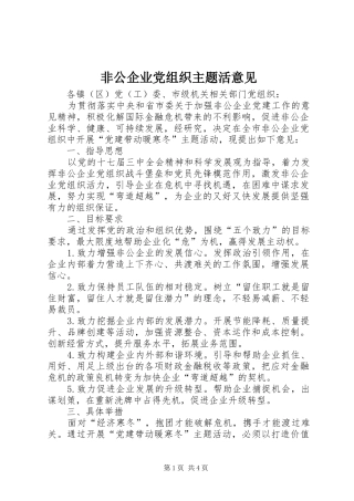 2024年非公企业党组织主题活意见