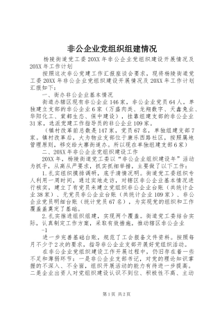 2024年非公企业党组织组建情况
