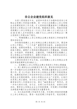 2024年非公企业建党组织意见