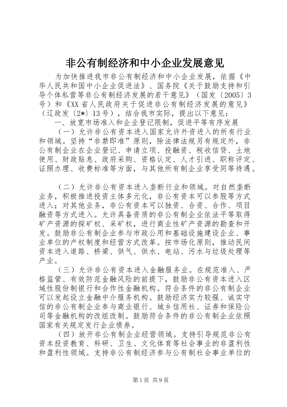 2024年非公有制经济和中小企业发展意见_第1页