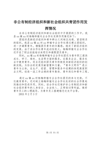 2024年非公有制经济组织和新社会组织共青团作用发挥情况