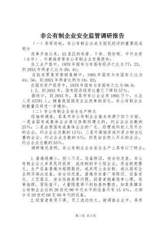 2024年非公有制企业安全监管调研报告
