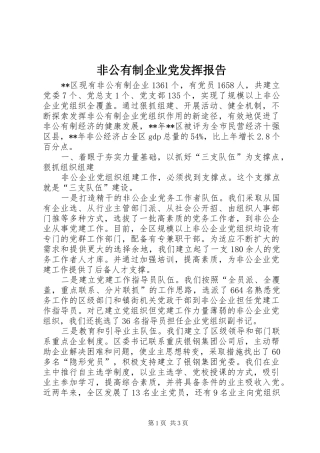 2024年非公有制企业党发挥报告