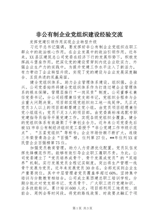 2024年非公有制企业党组织建设经验交流