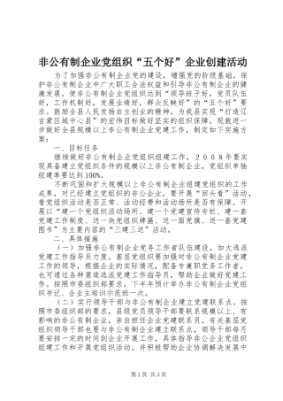 2024年非公有制企业党组织五个好企业创建活动