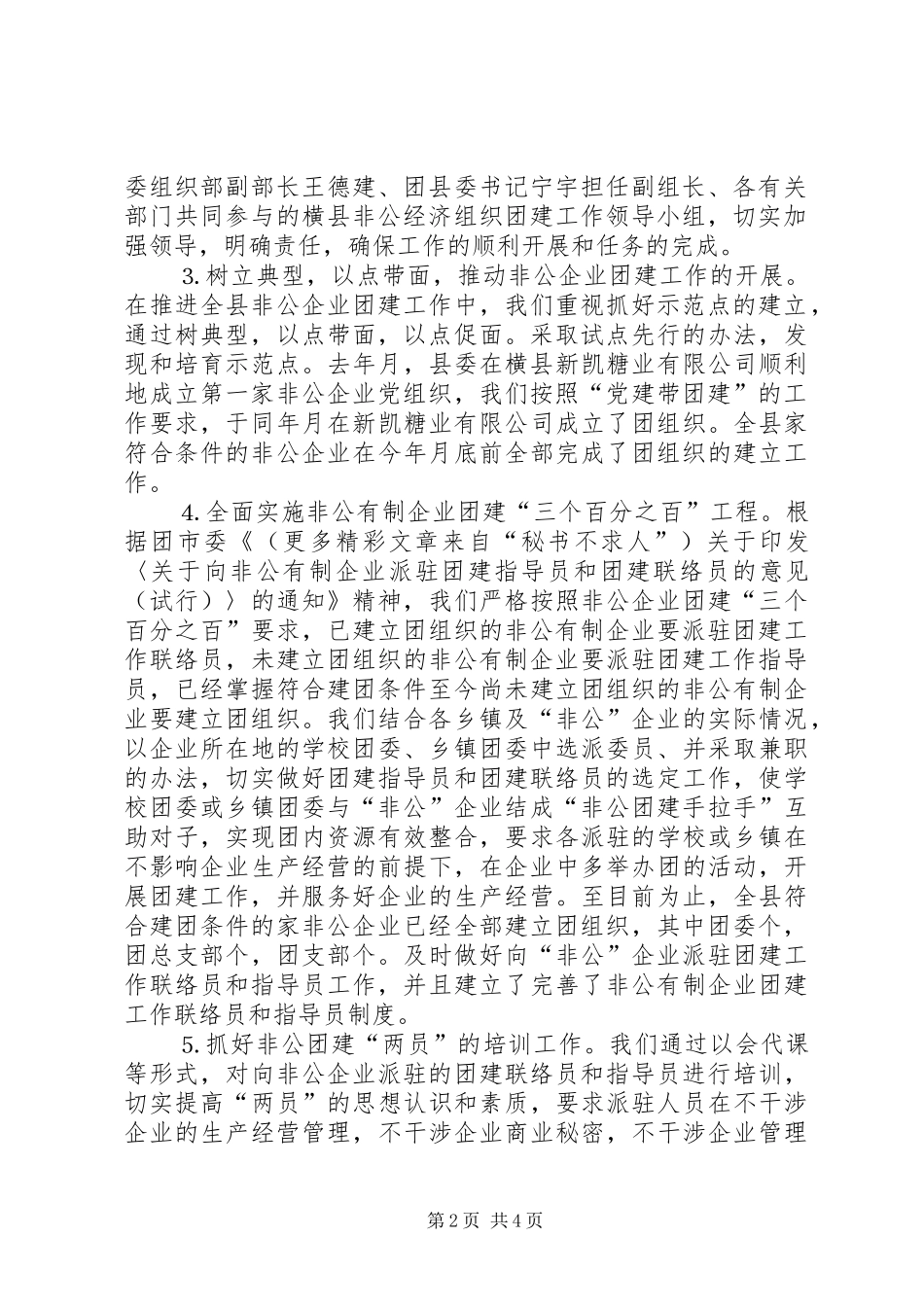 2024年非公有制企业团建工作总结_第2页
