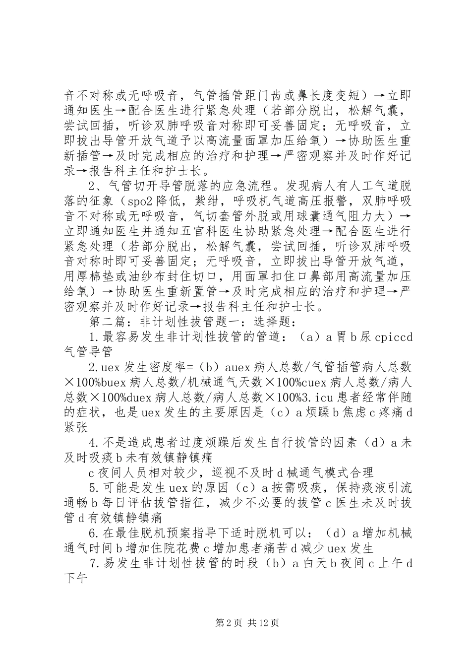 2024年非计划性拔管的应急管理_第2页